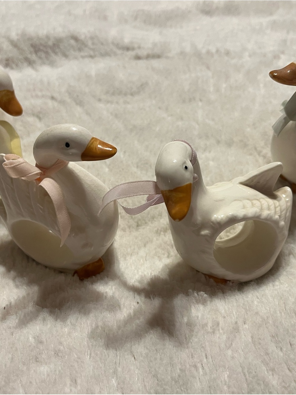 Set of 4 Takahashi vintage 80s Goose Napkin Holders